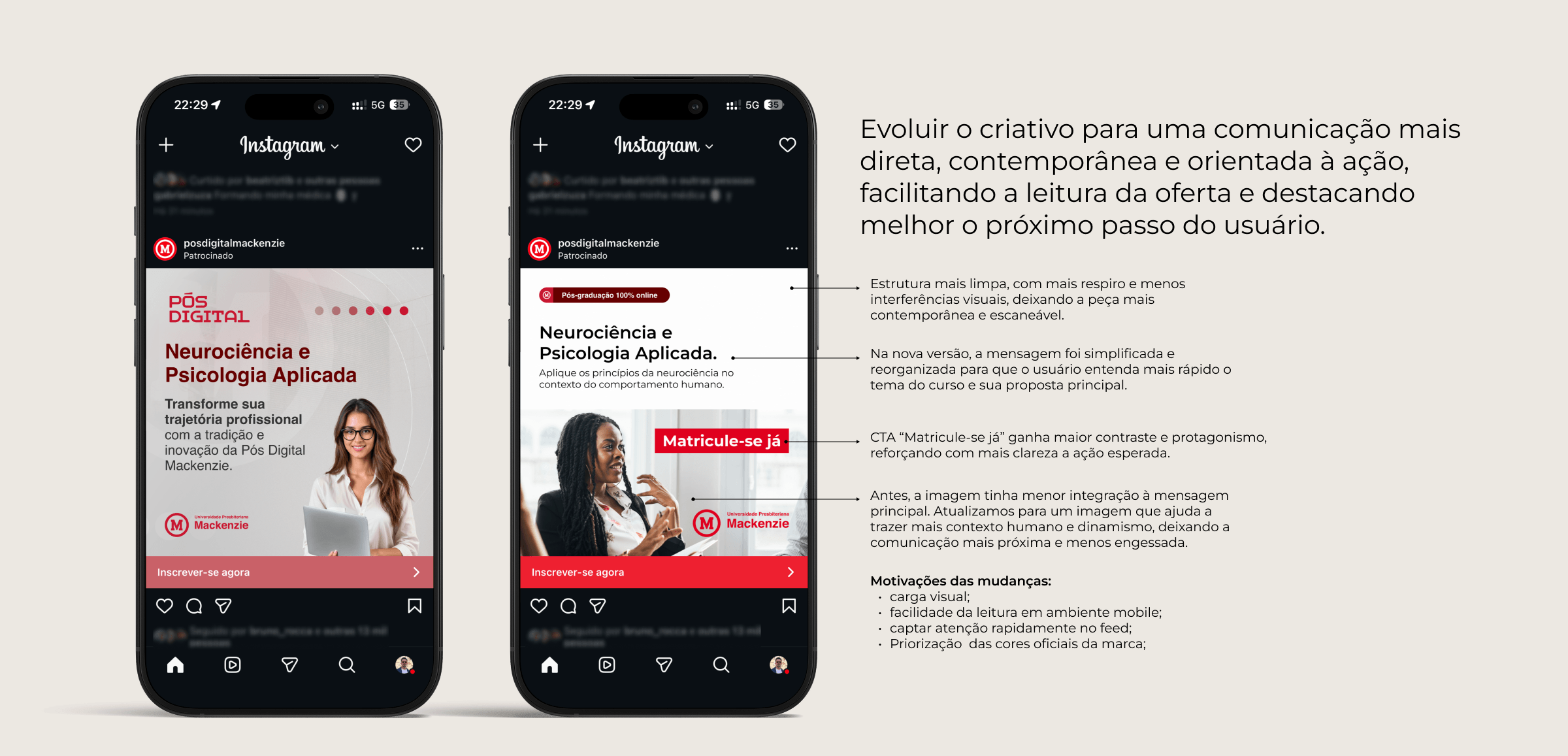Antes e depois Neurociência